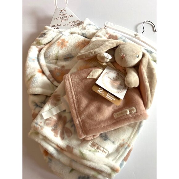 Baby Collection Bébé 2-Piece Gift Set Swaddle Bag & Bunny Security Blanket 0-3M - Picture 1 of 14